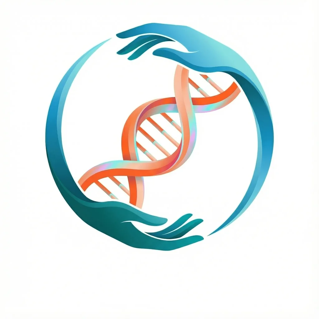 Logo DNA Association - hélice ADN et mains