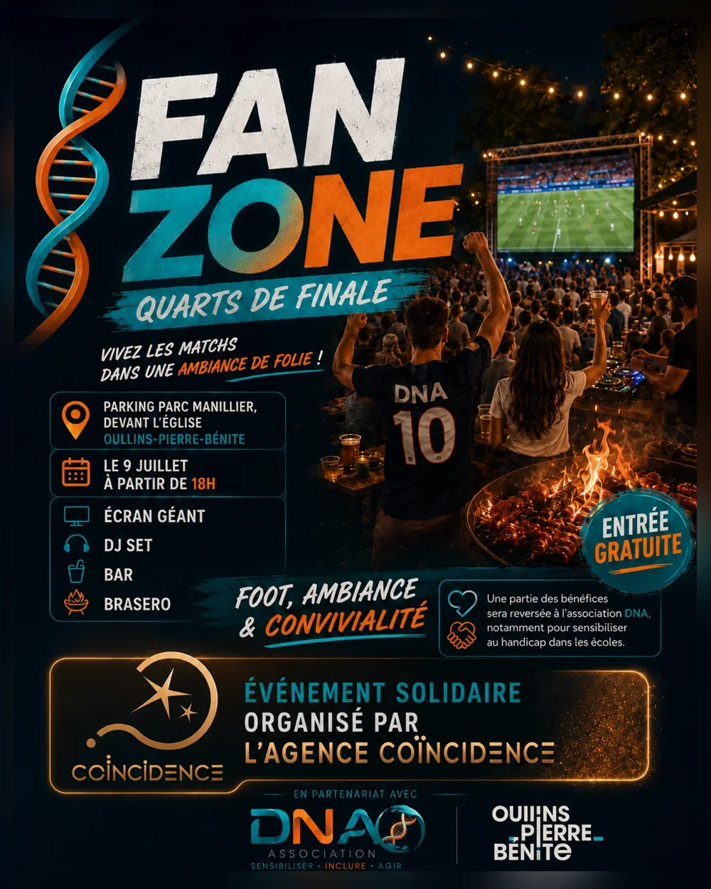 Affiche de la Fan Zone quarts de finale du 9 juillet