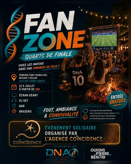 Affiche de la Fan Zone quarts de finale du 9 juillet