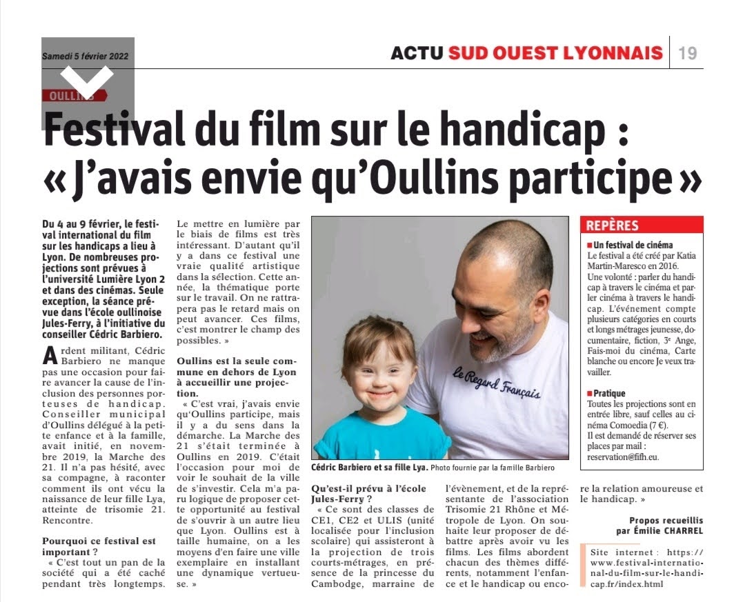 Festival du film sur le handicap : « J'avais envie qu'Oullins participe »